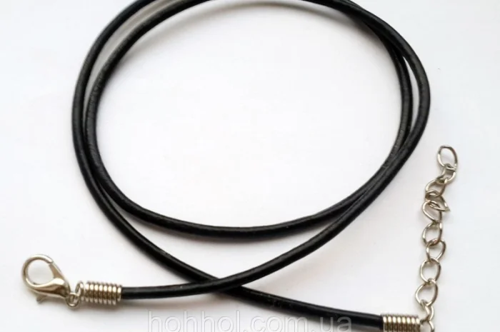 Натільний шнурок з каучуку та шкіри- фото № 1