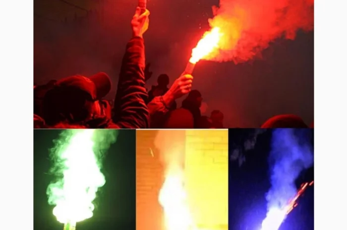 Набір фаєрів, кольоровий вогонь, факелів, фальшфейер, hand flare- фото № 7