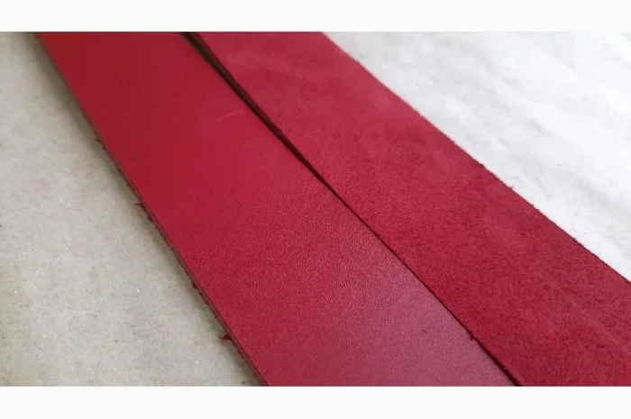 Заготовки для ремней красная, полоска из натуральной кожи- фото № 1