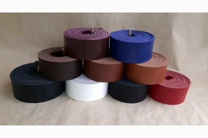 Заготовки для ремней красная, полоска из натуральной кожи- фото № 2