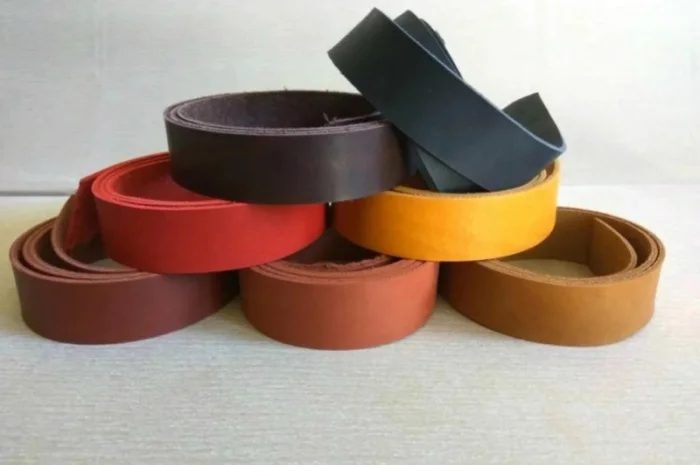 Заготовки для ремней красная, полоска из натуральной кожи- фото № 3