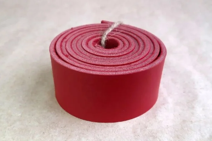 Заготовки для ремней красная, полоска из натуральной кожи- фото № 5