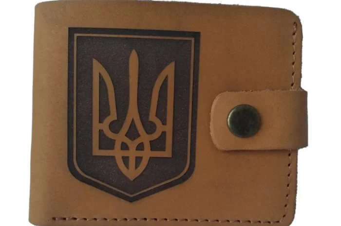 Шкірняий гаманець з Тризубом, гаманець з зображенням Тризуба- фото № 1