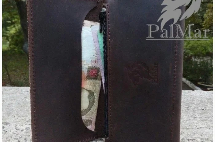 Кожаное портмоне "Mesh2" ручной работы- фото № 2