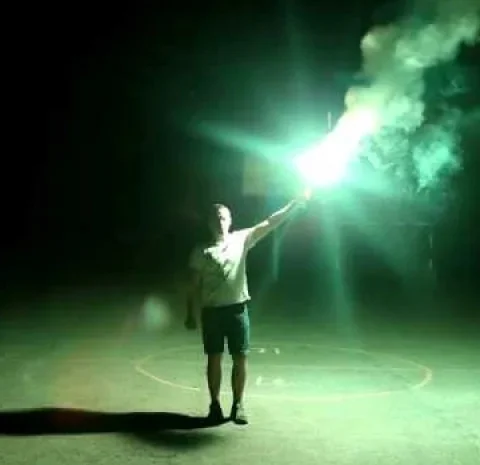 Фаєр Hand FLARE зеленого кольору для піротехніки- фото № 5