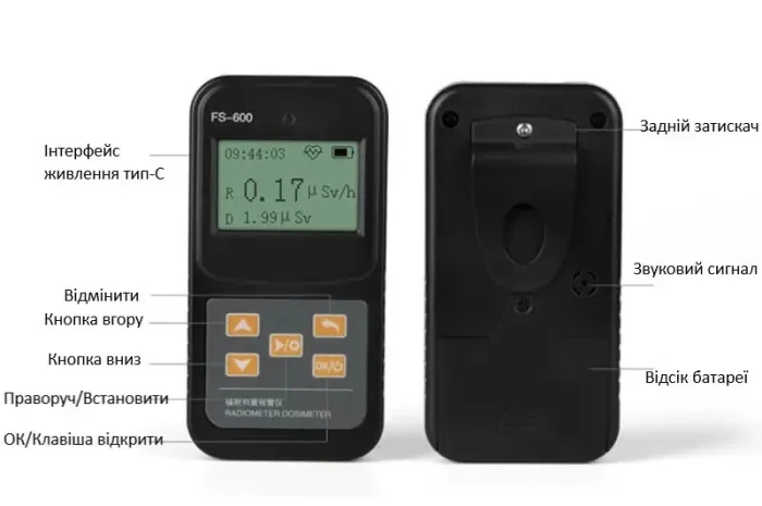 Лічильник Гейгера - Bosean FS-600, дозиметр, лічильник гейгера- фото № 5