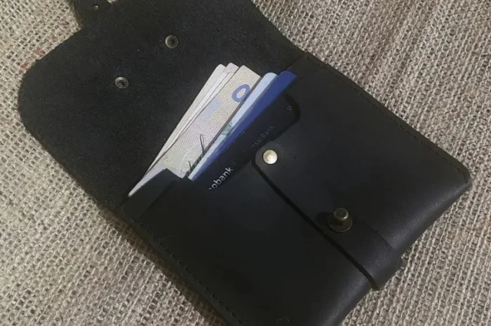 Кожаный кошелек ′Roll up′ ручной работы- фото № 5