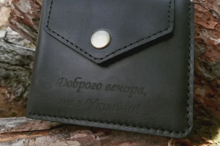 Кошелек с гравировкой, Именной кошелек ручной работы Pretty- фото № 1