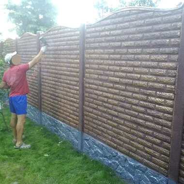 Покраска бетонного забора Запорожье.Цветные заборы- фото № 2