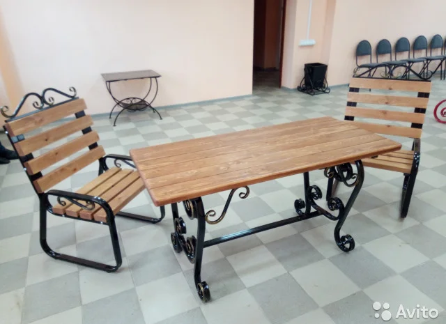 Скамейка садовая, лавочка парковая, кованная скамья для сада, дачи, лавка в парк- фото № 4