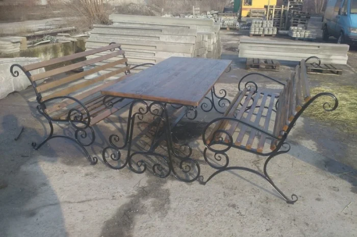 Скамейка садовая, лавочка парковая, кованная скамья для сада, дачи, лавка в парк- фото № 6