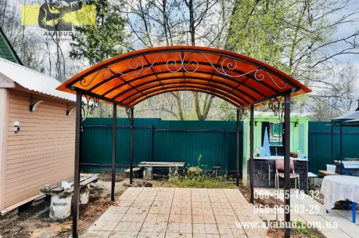 Простые ворота: распашные, откатные. Навесы, перила, решетки- фото № 8