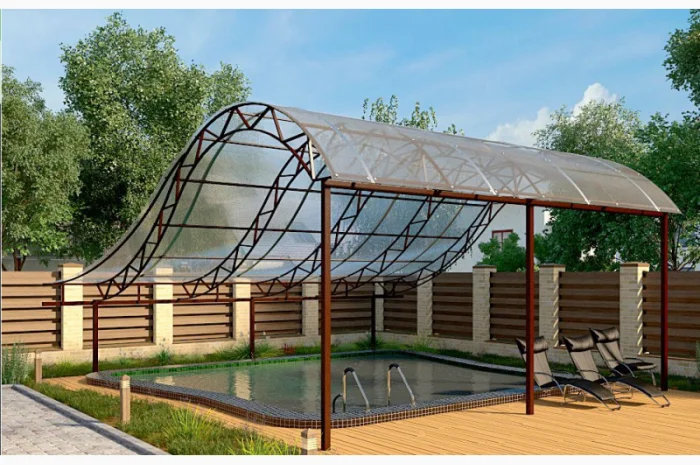 Арочные навесы для автомобилей – пристроенные и отдельно стоящие- фото № 18