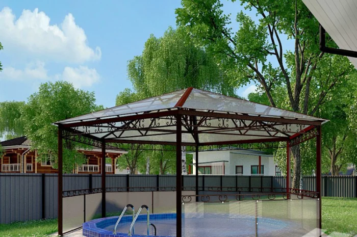 Арочные навесы для автомобилей – пристроенные и отдельно стоящие- фото № 17