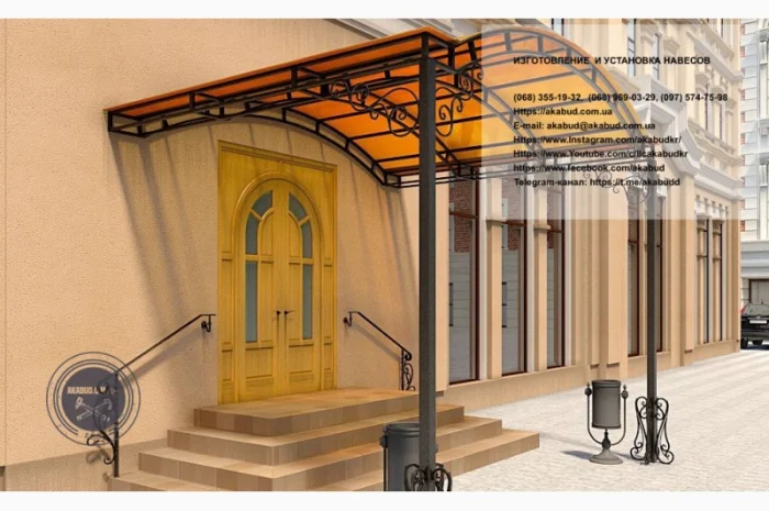 Навесы из поликарбоната и профнастила- фото № 4