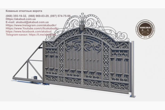 Кованые откатные ворота – красота и удобство- фото № 3
