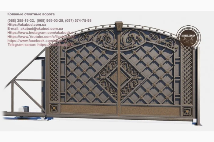 Кованые откатные ворота – красота и удобство- фото № 5