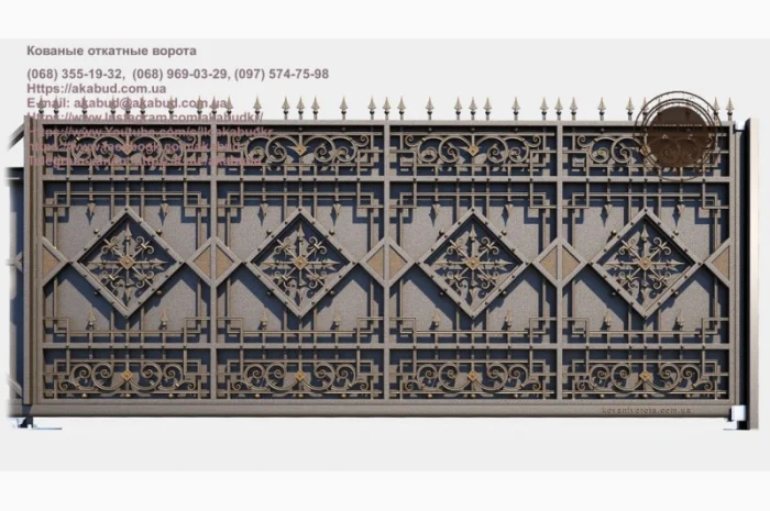 Кованые откатные ворота – красота и удобство- фото № 8