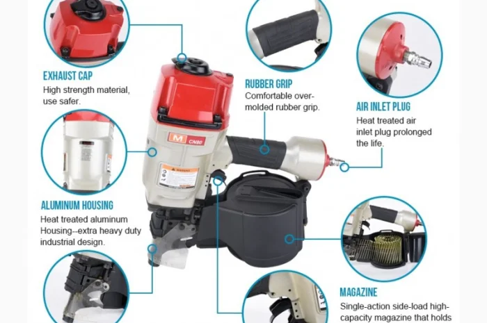 Гвоздезабивной пневмопистолет Rongpeng MCN80 для гвоздей 50-83 мм- фото № 8