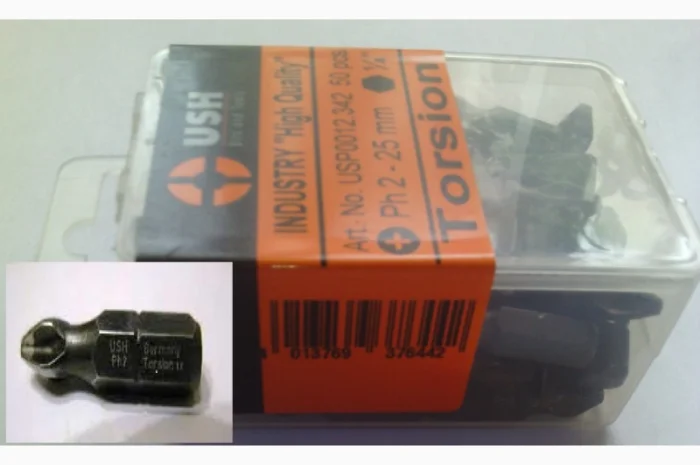 Бита отвертка вставка PH-2 25мм USH / Germany (1шт. )- фото № 4