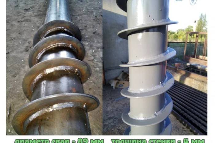 Винтовые сваи премиум класса! диаметр 89мм. Цельнотянутая спираль 4мм- фото № 1