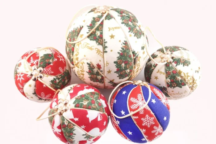 Новогодняя игрушка ручной работы Кимекоми – шар 10 см в продаже- фото № 5