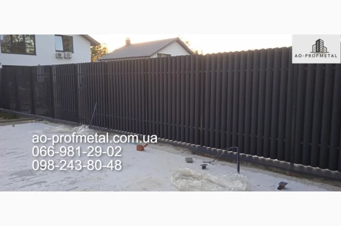 Євроштахетник RAL 7024 матовий від виробника- фото № 1