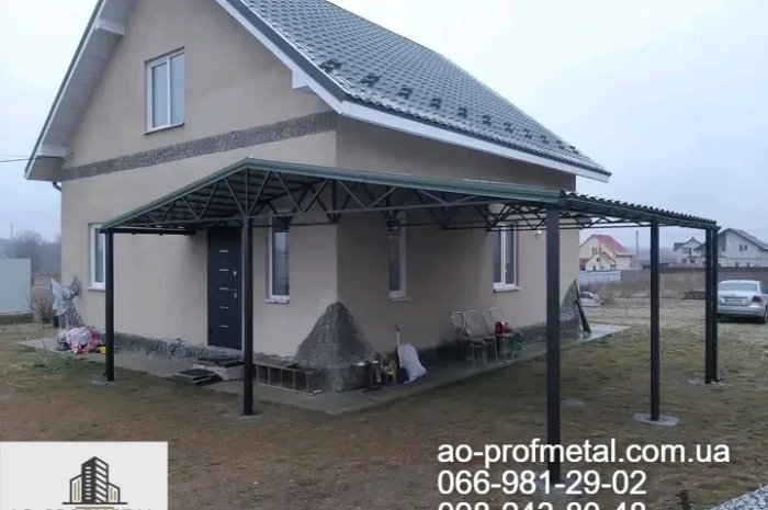 Навіс для автомобіля під ключ- фото № 1