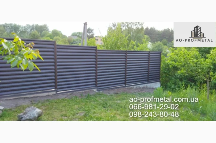 Забор жалюзи 8019 матовые темно-коричневого цвета двусторонние- фото № 5