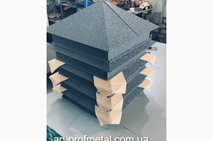 Колпак графитового цвета, Колпаки на забор RAL 7024 PEMA- фото № 2