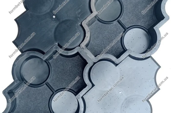 Формы для тротуарной плитки Клевер с кругами шагрень 6 см- фото № 3