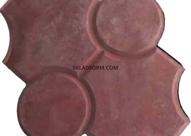 Формы тротуарной плитки Клевер с кругами гладкий 4,5 см- фото № 4