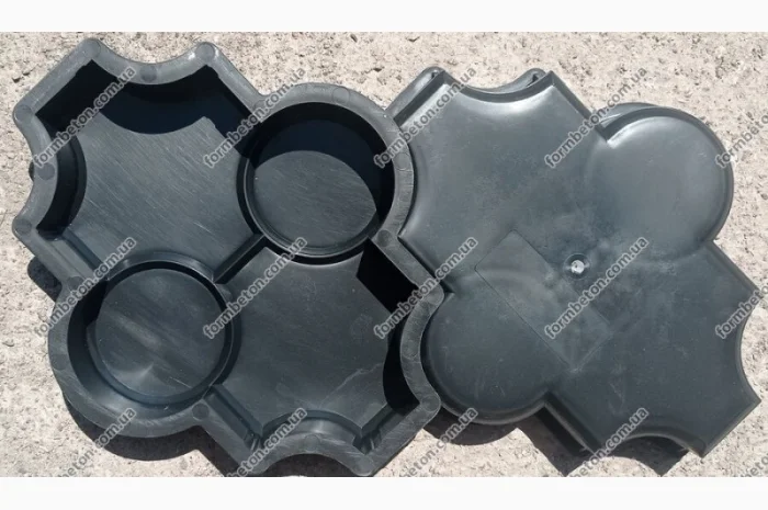 Формы тротуарной плитки Клевер с кругами гладкий 4,5 см- фото № 7