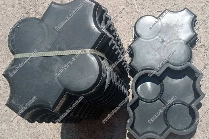 Формы тротуарной плитки Клевер с кругами гладкий 4,5 см- фото № 8