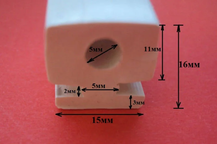 Термостойкий силиконовый профиль 15х16 мм для различных применений- фото № 1