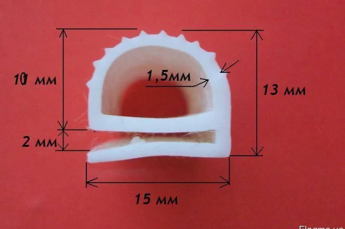 Силиконовый е-образный профиль 13мм х 15мм в продаже- фото № 1