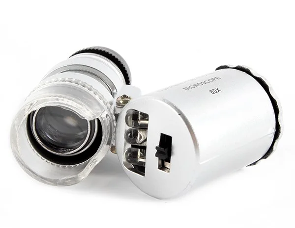 Карманный микроскоп MG 9882 60X с LED и ультрафиолетовой подсветкой- фото № 2