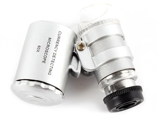 Карманный микроскоп MG 9882 60X с LED и ультрафиолетовой подсветкой- фото № 5