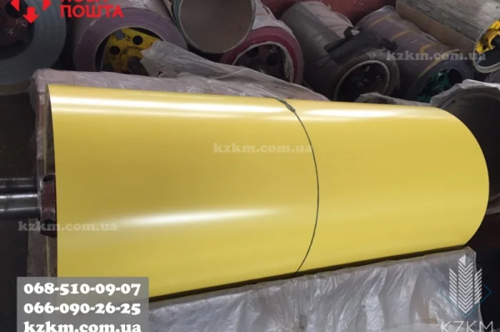 Лист гладкий ral 1018 ярко-желтый, полимерный, оцинковка РАЛ 1018, рулончик- фото № 4