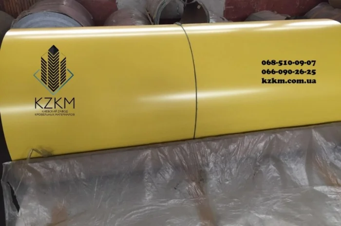 Лист гладкий желтый, желтого цвета RAL 1003, рулончик, плоский, полимерный РАЛ 1003- фото № 2