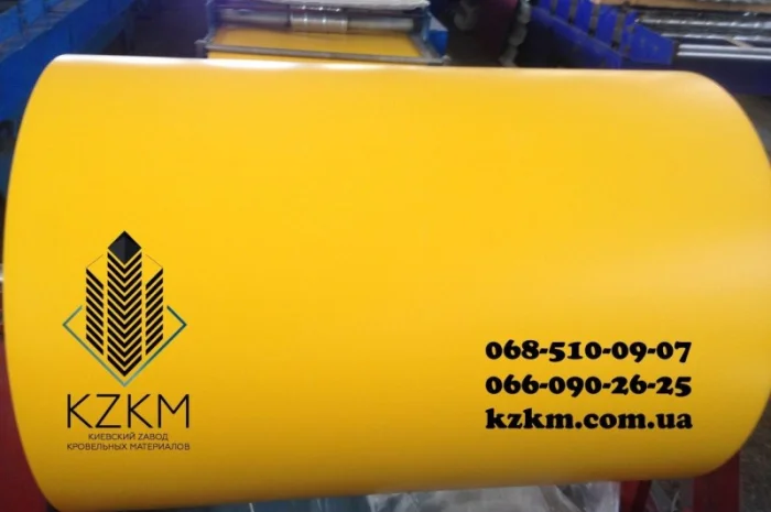 Лист гладкий желтый, желтого цвета RAL 1003, рулончик, плоский, полимерный РАЛ 1003- фото № 3