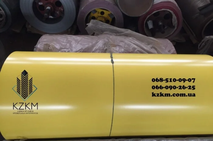 Лист гладкий желтый, желтого цвета RAL 1003, рулончик, плоский, полимерный РАЛ 1003- фото № 4