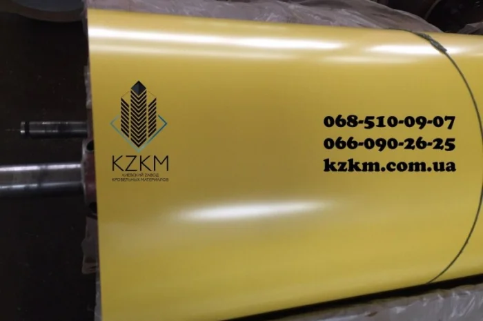 Лист гладкий желтый, желтого цвета RAL 1003, рулончик, плоский, полимерный РАЛ 1003- фото № 8