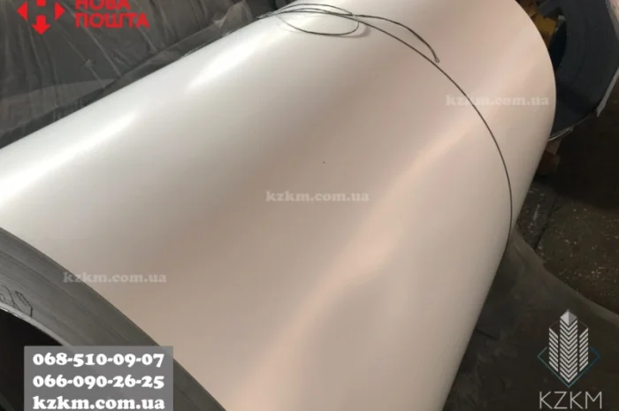 Гладкий полімірний оцинкований лист 0,7 RAL 9003- фото № 6