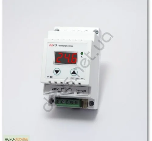 Терморегулятор на DIN-рейку 16А (2.8кВт) для теплиць- фото № 1