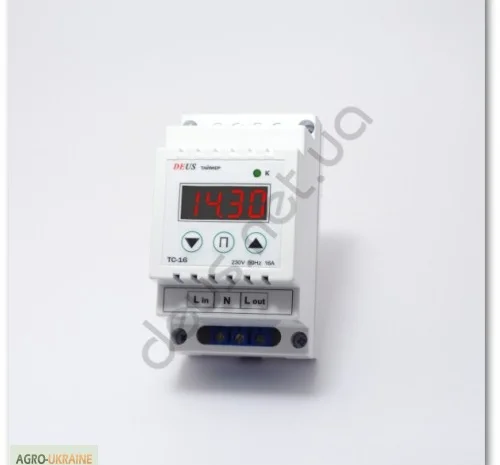 Таймер суточный (реле времени) на DIN-рейку 16А(2.8кВт)- фото № 1