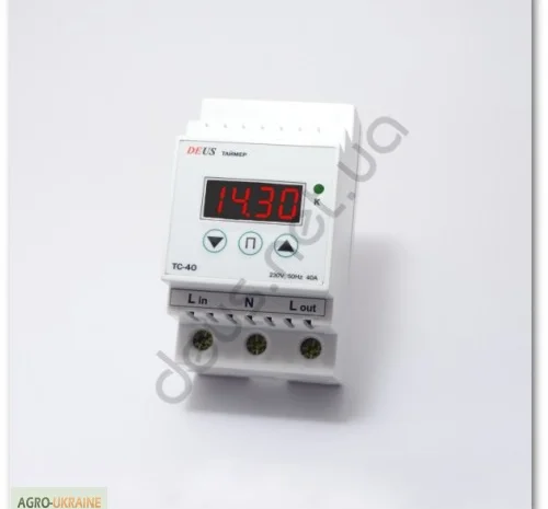 Таймер суточный (реле времени) на DIN-рейку 40А(8.8кВт)- фото № 1