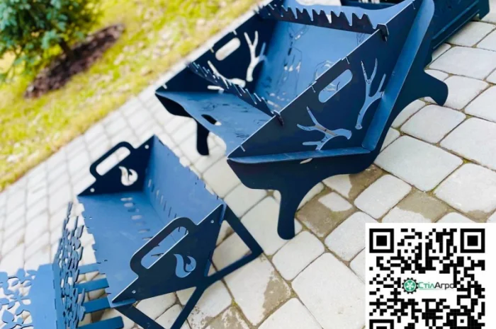 Мангал разборной "Лесные олени" с решёткой из нержавеющей стали- фото № 4