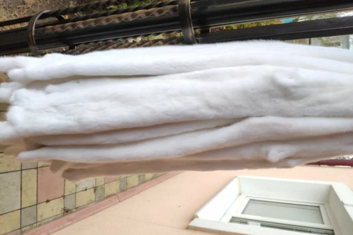 Шкура білого норки вельвет з Данії- фото № 2