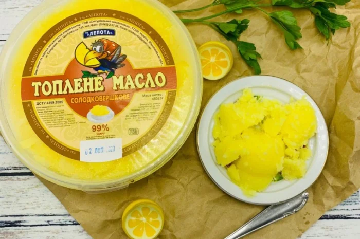 ТОПЛЕНЕ МАСЛО солодковершкове ТМ "ЛЕПОТА", 99% жиру, маса нетто:450+/-3г- фото № 2